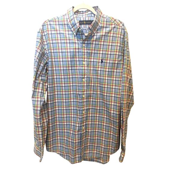 Ralph Lauren Other - Ralph Lauren Mens Plaid Button-Down Shirt L Multicolor Cotton Long Sleeve